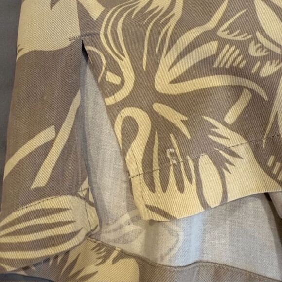 Island Republic 100% Silk Hawaiian Print Button Front Shirt Tan Cream Size Large - Picture 6 of 9